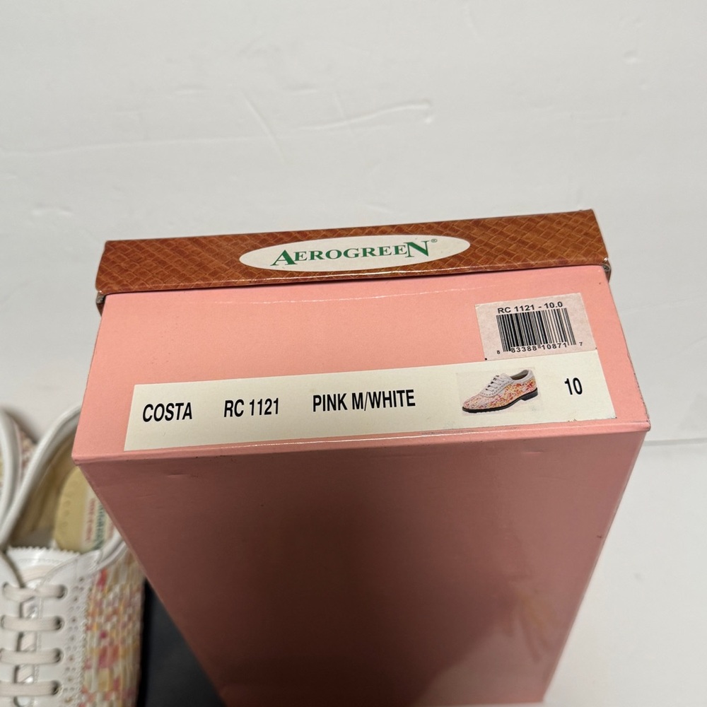 AEROGREEN Costa Pink and White Woven Golf Shoes RT 1100 Womens - Picture 2 of 9
